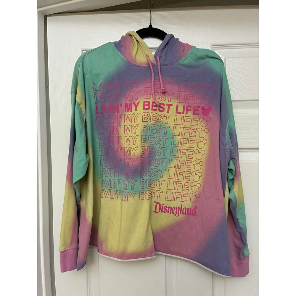 Disneyland Tie Dye Hoodie Livin' My Best Life‎ Mickey Disney Parks 2XL